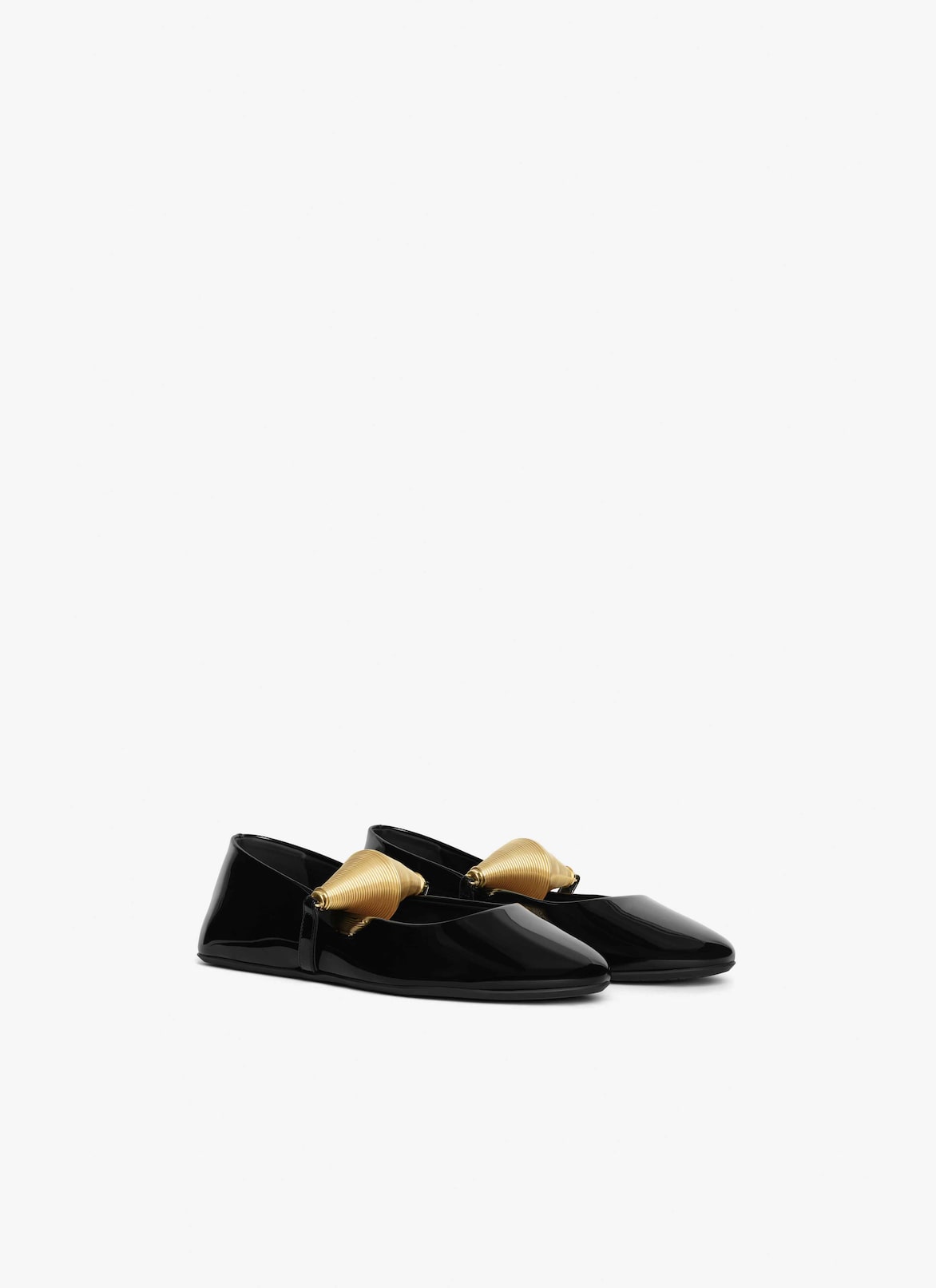 JEWEL BALLET FLATS IN PATENT LEATHER ALAÏA BLACK/GOLD JEWEL BALLET FLATS IN PATENT LEATHER